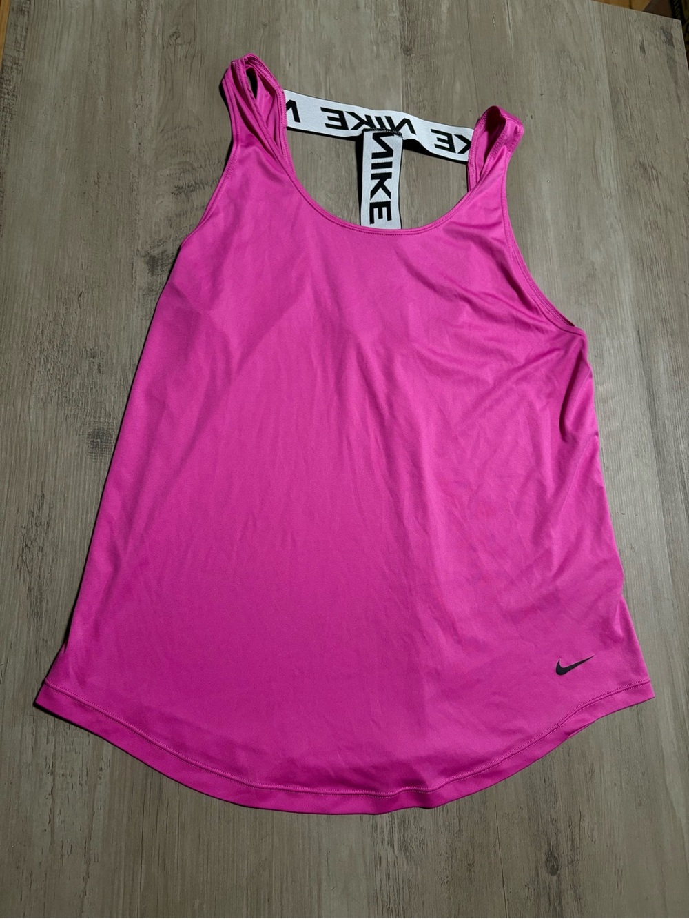Nike Hot Pink Racerback Tank Top with Logo Strap size M